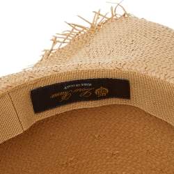 Pre Owned Loro Piana Sand Brown Textile Paper Brigitte Hat 