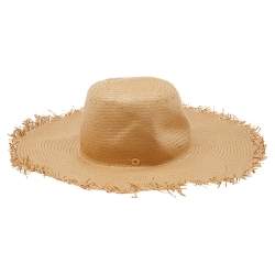 Pre Owned Loro Piana Sand Brown Textile Paper Brigitte Hat 