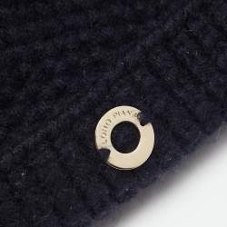 Pre Owned Loro Piana Dark Blue Chunky Knit Cashmere Beanie