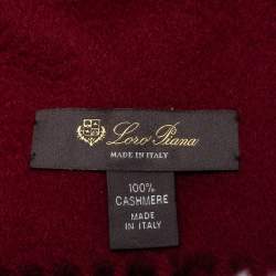 Pre Owned Loro Piana Dark Red Cashmere Grande Unita Muffler 
