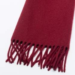 Pre Owned Loro Piana Dark Red Cashmere Grande Unita Muffler 