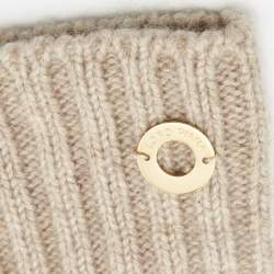 Pre Owned Loro Piana Beige Cashmere and Mink Gloves S