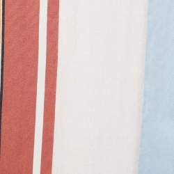 Pre Owned Loro Piana Pale Pink Striped Cashmere & Silk Shawl