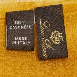 Pre Owned Loro Piana Yellow Ochre Cashmere Silk Scarf