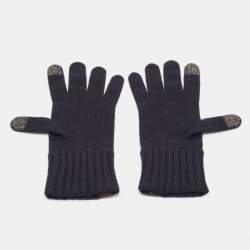 Pre Owned Loro Piana Navy Blue Cashmere Adler Gloves M