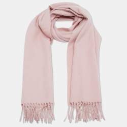 Pre Owned Loro Piana Light Pink cashmere Fringed Muffler 