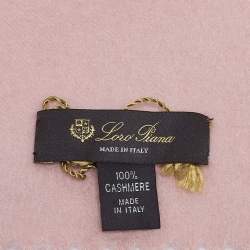 Pre Owned Loro Piana Light Pink cashmere Fringed Muffler 