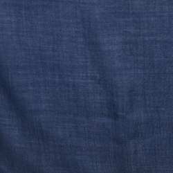 Pre Owned Loro Piana Dark Blue Cashmere & Silk Scarf