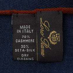 Pre Owned Loro Piana Dark Blue Cashmere & Silk Scarf