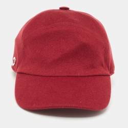 Pre Owned Loro Piana Red Cashmere Storm System Baseball Cap S