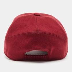 Pre Owned Loro Piana Red Cashmere Storm System Baseball Cap S