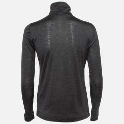 Pre Owned Loro Piana Grey Stretch Knit Turtle Neck Jumper S