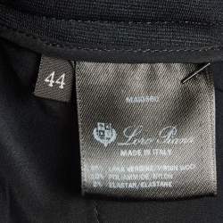 Pre Owned Loro Piana Black Stretch Wool Blend Straight-Leg Trousers M