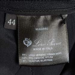 Pre Owned Loro Piana Black Stretch Wool Blend Straight-Leg Trousers M