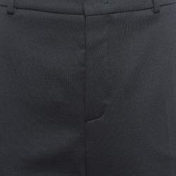 Pre Owned Loro Piana Black Stretch Wool Blend Straight-Leg Trousers M