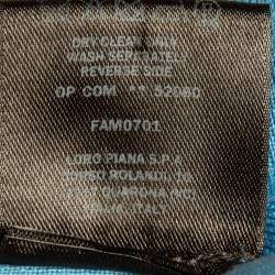 Loro Piana Blue Rib Knit Sorbonne Polo T-Shirt S