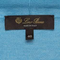 Loro Piana Blue Rib Knit Sorbonne Polo T-Shirt S