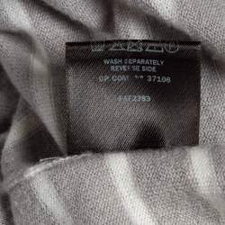 Pre Owned Loro Piana Grey Striped Cashmere Knit Sweater M