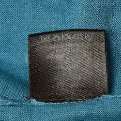 Pre Owned Loro Piana Blue Rib Knit Silk Blend Sweater M