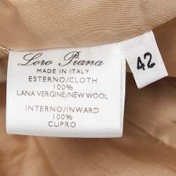 Pre Owned Loro Piana Beige Wool Single Breasted Pantsuit M