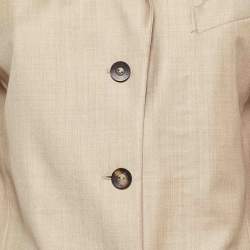 Pre Owned Loro Piana Beige Wool Single Breasted Pantsuit M