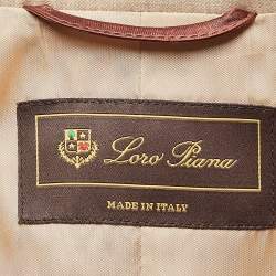 Pre Owned Loro Piana Beige Wool Single Breasted Pantsuit M
