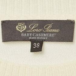 Pre Owned Loro Piana Cream Cashmere Knit Vest S