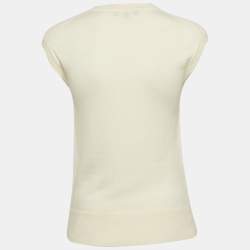 Pre Owned Loro Piana Cream Cashmere Knit Vest S