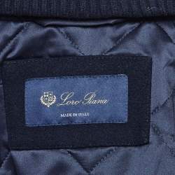 Pre Owned Loro Piana Navy Blue Cashmere Detachable Hood Zip-Up Jacket XS