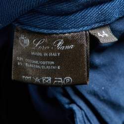 Pre Owned Loro Piana Navy Blue Denim Wide Leg Jeans M Waist 32"