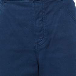 Pre Owned Loro Piana Navy Blue Denim Wide Leg Jeans M Waist 32"