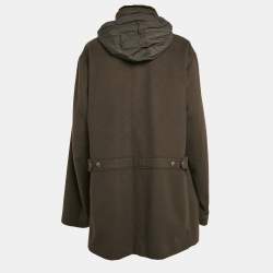 Pre Owned Loro Piana Brown Viscuna Wool Detachable Mink Fur Collar Coat XXXL