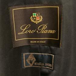 Pre Owned Loro Piana Brown Viscuna Wool Detachable Mink Fur Collar Coat XXXL