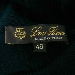 Loro Piana Navy Blue Rib Knit Turtle Neck Midi Dress L