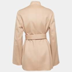 Loro Piana Brown Cashmere Open Front Jacket M