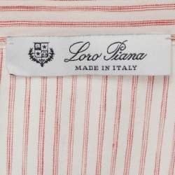 Pre Owned Loro Piana Pink Pinstripe Cotton Blend Tunic Top M