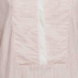 Pre Owned Loro Piana Pink Pinstripe Cotton Blend Tunic Top M