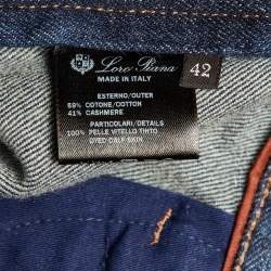 Pre Owned Loro Piana Dark Blue Wool and Cotton Denim Jeans M Waist 27"