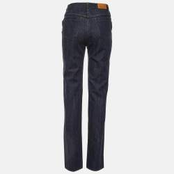 Pre Owned Loro Piana Dark Blue Wool and Cotton Denim Jeans M Waist 27"