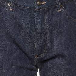 Pre Owned Loro Piana Dark Blue Wool and Cotton Denim Jeans M Waist 27"