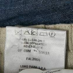 Pre Owned Loro Piana Blue Linen Straight Leg Trousers L