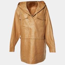 Pre Owned Loro Piana Brown Linen Bardhyl Hooded Jacket M