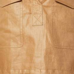 Pre Owned Loro Piana Brown Linen Bardhyl Hooded Jacket M