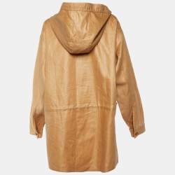 Pre Owned Loro Piana Brown Linen Bardhyl Hooded Jacket M