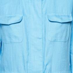 Pre Owned Loro Piana Blue Linen Traveller Jacket L