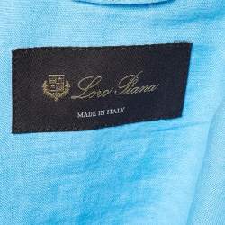 Pre Owned Loro Piana Blue Linen Traveller Jacket L