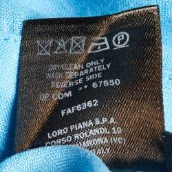 Pre Owned Loro Piana Blue Linen Traveller Jacket L
