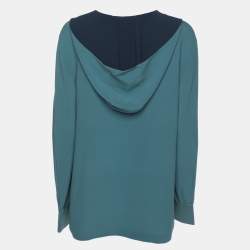 Loro Piana Blue Silk Hoodie XL