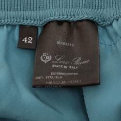 Pre Owned Loro Piana Blue Silk Palazzo Pants S