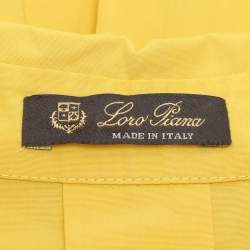 Pre Owned Loro Piana Yellow Cotton Macramé Lace-Trimmed Midi Dress M